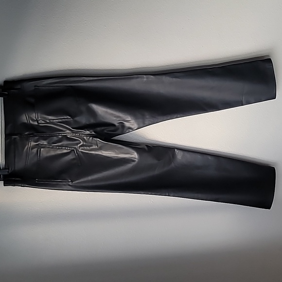 7 For All Mankind Faux Leather Straight Leg Pants, Size 31, Color Black - Picture 6 of 12